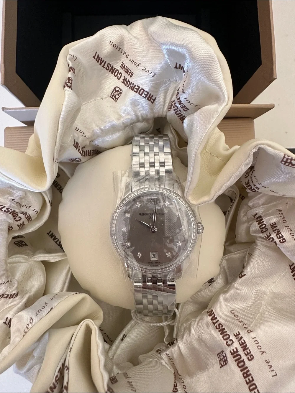 NWT Frederique Constant Classic Slimline  Ladies Diamond Watch